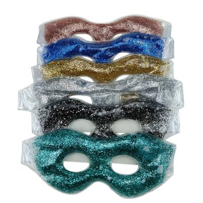 China Anti-wrinkle ODM gold glitter laser gel hot cold reusable eye mask for black circle puffy eye for sale