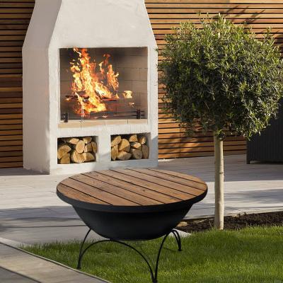 China Stocked Outdoor Fire Pit Timber Cover for sale