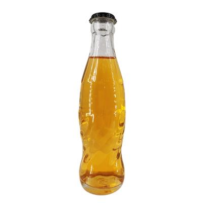 China Beverage Clear Soda Water Kombucha Beer Beverage Glass Bottle 200ml 250ml 330ml With Pryoff Crown Cap for sale