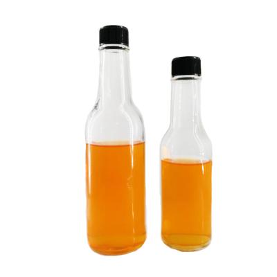 China 150ml 250ml Round Hot Sauce Tomato Sauce Glass Dazed Bottles With Hold Lids for sale