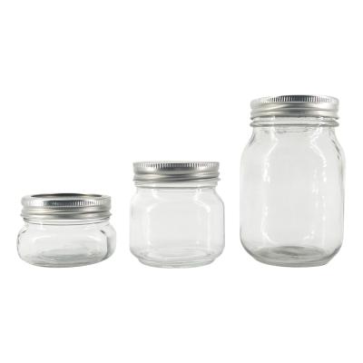 China 4oz 8oz 16oz Round Style Microwavable Empty Glass Candle Making Mason Jars With Metal Lid for sale