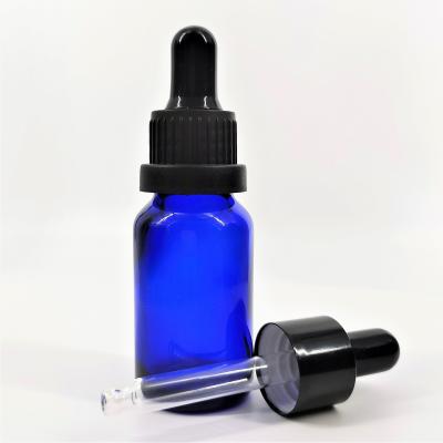 China 15ml 20ml 30ml 50ml Cosmetic Blue Glass Dropper Bottle Commetic Oil Packaging for sale