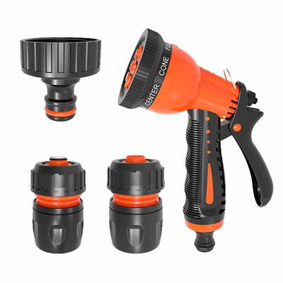 China Variable Flow Controls Garden 8 Models Mist Nozzle Hand Sprayer Plastic Adjustable Water Gun With Quick Connector for sale