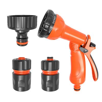 China Variable Flow Controls Garden ABS Plastic Flexible Hose Nozzle Adjustable High Pressure Water Spray Gun With Combo Set for sale