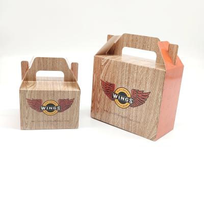 China Disposable Hot Selling Custom Logo Fried Chicken Handle Paper Boxes Remove Fried Chicken Boxes for sale