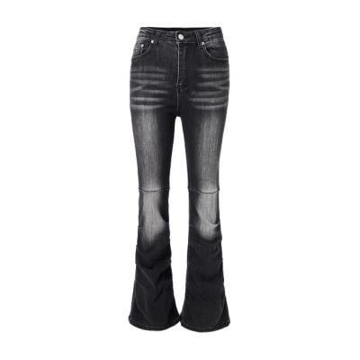 China QUICK DRY Custom Gray Vintage Rocket Women's Mid-Rise Tall Skinny Female Straight Jeans Small Jeans for sale