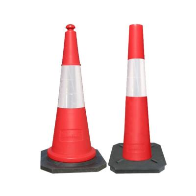 China PE Plastic Road Cone Orange High Visible Highway Traffic Cones for sale