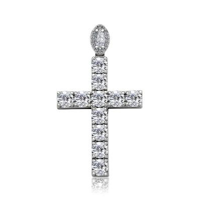 China Hot Sale Hiphop Fashion Hip Hop Jewelry 3A Chain Cubic Zircon Necklace With Cross Pendant For Women Men for sale