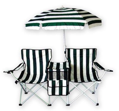 China Outdoor\Garden\Beach\Camping\Fishing High Quality QIBU Folding Beach Portable Reclining Double Seat Camp Chairs With Umbrella for sale