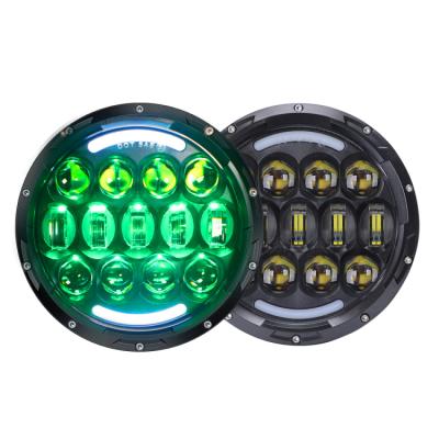 China H4 RGB plug SUV light for jeep led lights 7 inch 105W RGB headlight for harley motorcycle modified for sale