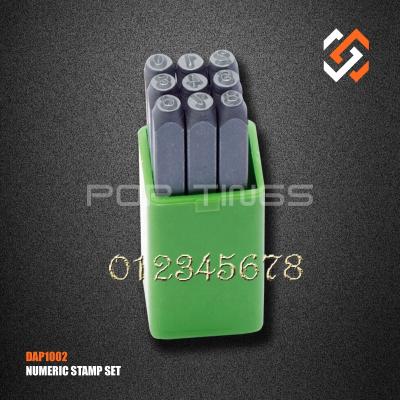 China Durable PopTings Dapping Machine Digital Number Punch Set DAP1002 Metal Hand Stamp Set for sale