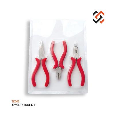 China TK003 Mini Plier Kit Jewelry Pliers Set of Lap Joint PopTings Jewelry Tool Kit 3pcs for sale