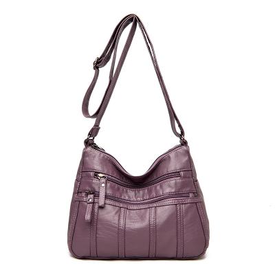 China Wholesale fashion women's single shoulder multi-layer soft leather Korean version middle-aged large capacity cross - body bag for sale