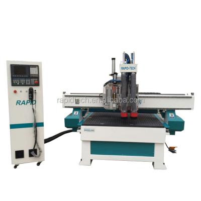 China Garment Stores Maker Economic ATC Wood CNC Router with HSD Spindle/1350 Auto Drill Machine with Boring Head for Wardrobe Making for sale