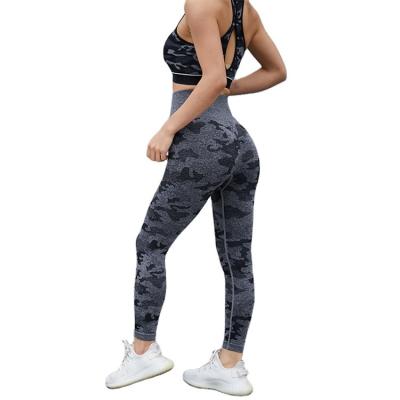 China Camouflage Breathable Seamless Design High-waisted Ninth Tight Quick-Dry Pants Women With Buttocks Fitness Yoga Lifting Working Elastic Trousers for sale