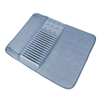 China Sustainable High Quality Durable Using Heat Resistant Polyester Kitchen Rack Dish Drying Mat for sale