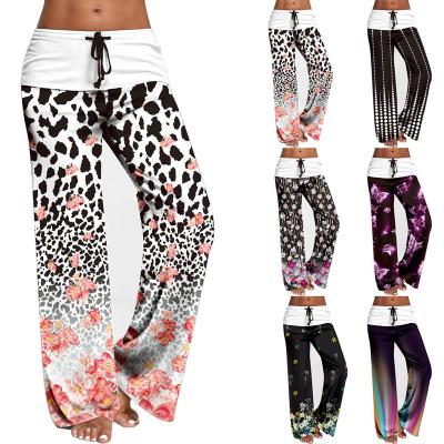 China Anti-static super soft women's clothing milk silk high waist fashion printed women's elastic sports pants casual yoga pants for sale