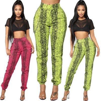 China Hot Sale Anti-Static Plus Size Ladies Loose Casual Pants Fashion Snake Print Harem Women's Sports Pants for sale