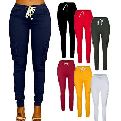 China Hot Sale Anti-Static Women's Multi-Pocket Loose Zipper Buttoned Cotton High-waist Pants for sale