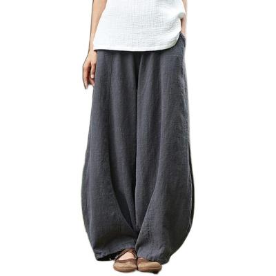 China Anti-Static Women's Wide Leg Pants With Pockets Lightweight Loose Comfortable Leisure Solid Color Casual Wide-Leg Pants for sale