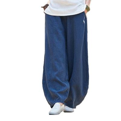 China Anti-Static Women's Wide Leg Pants With Pockets Lightweight Loose Comfortable Leisure Solid Flared High Waisted Gaiters for sale