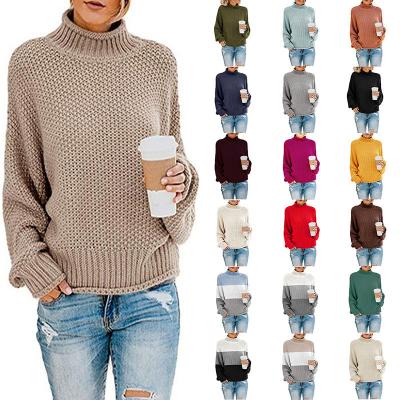 China Anti-wrinkle fall/winter plus size sweater turtle neck sweater casual fashion striped knitwear 2021 for sale