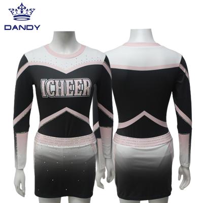 China 2022 quick-drying fashionable and comfortable sublimation professional custom made style all new style black cheerleading uniform for sale