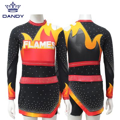 China 2022 quick dry latest custom all stars competition cheer costume cheerleading uniforms with ab crystal for sale