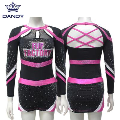 China Breathable Comfortable Quick Dry Wholesale All Color All Star Performance Uniforms Cheerleading Wear For Cheerleader Girls Rhinestone Uniforms for sale