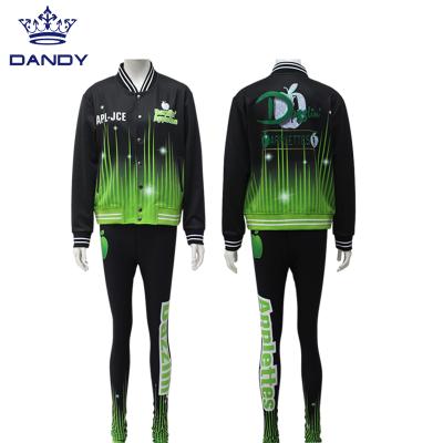 China Breathable Custom High Quality Stylish Cheer Warm Ups And Gaiters Jacket With Pockets for sale