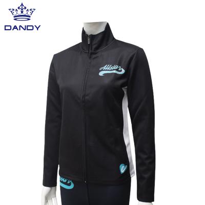 China Breathable 100% Custom Full Sublimation Polyester Dance Team Cheer Jackets Outerwear for sale