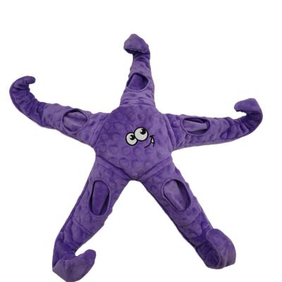 China Popular Wholesale Custom Starfish Cotton Squeaky Toys Rope Stuffing Plush Pet Toy For Dogs Chew Toy for sale