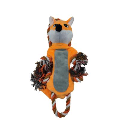 China Wholesale Customizable Popular Toy Gift Fox Squeaky Plush Toy Pet Bored Companion Cat Dog Chew Plush Toy for sale