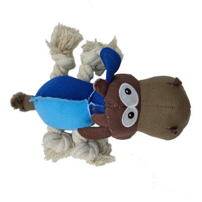 China Wholesale Customizable Pet Popular Toy Gift Cotton Rope Canvas Interactive Frighten Toy Pet Companion Cat Dog Chew Plush Stuffed Toy for sale