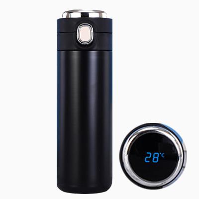 China PORTABLE Customized outdoor intelligent temperature display travel cup, double layer vacuum stainless steel insulated warm water bottle for sale