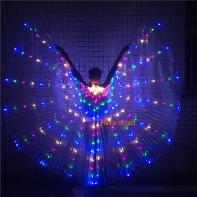 China Wing Carnival Halloween Music Rave Halloween Belly Dance Costumes SHINYOU LED Isis Wings Glow Light Up Dresses for sale