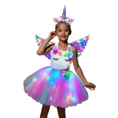 China The other popular birthday party gift girl costume glowing little color LED tutu costume for sale