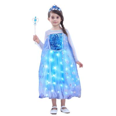 China The Other Princess Costume LED Light Dress Cartoon Elsa Princess Dress Shiny Birthday Party Dress for sale