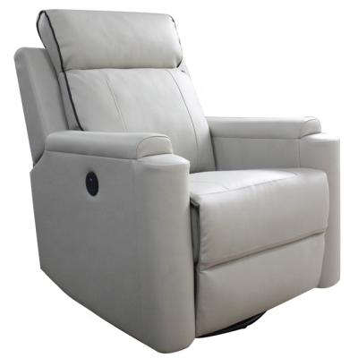 China PU Extendable Swivel Rocking Electric Recliner Chair With USB Charger for sale