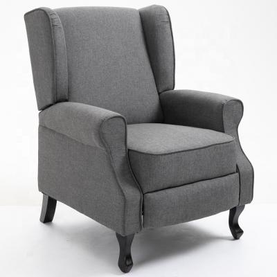 China Modern Contemporary Living Room Wingback High Fabric Easy Push Back Recliner Chair for sale