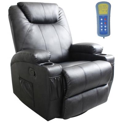 China PU Material Manual Massager 360 Degree Swivel Rocker Recliner Chair With Dual Cupholder for sale