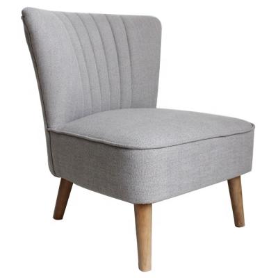 China Leisure Chair Gray Color Fabric Dining Room Chair With Wooden Legs for sale