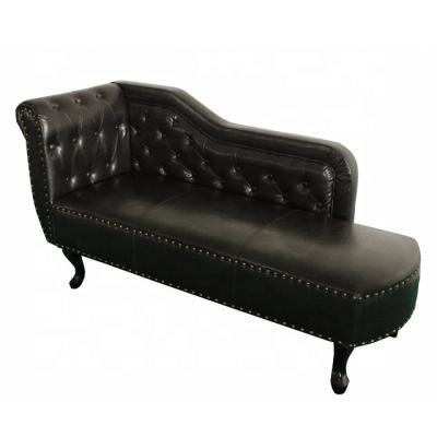 China Leisure Chair Brown PU Button Tufted Chaise Lounge for sale