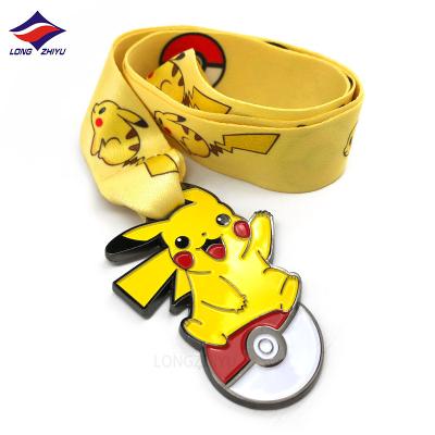 China Europe Shenzhen Longzhiyu 14 years cute and lovely yellow pokemongo medal cartoon enamel pin manufacturer for sale