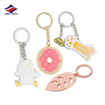 China Longzhiyu Global Wholesale Custom Metal Key Chain With Logo Soft Enamel Cartoon Keyring Zinc Alloy Promotional Keychains for sale