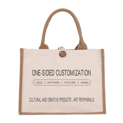 China Cheap Wholesale Blank Portable Professional Cotton Canvas Jute Bento Bag DIY Catering Gift Storage Quilting Shopping Bag for sale