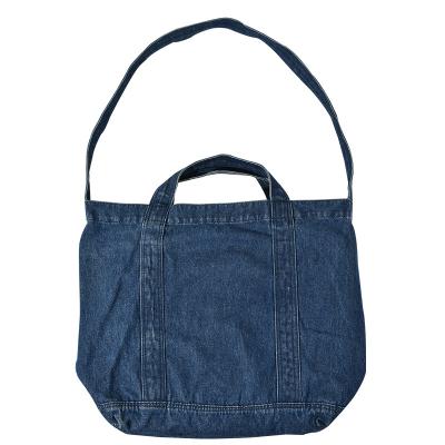 China 2022 Custom Normcore/minimalist denim bags high quality gym shoulder handbag large capacity tote women's Korean casual bags for sale