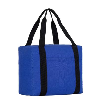 China Normcore / Minimalist Customize Large Insulation Canvas Thermal Cooler Bag Multifunctional Portable Handbag Soft Cooler Bag For Women for sale