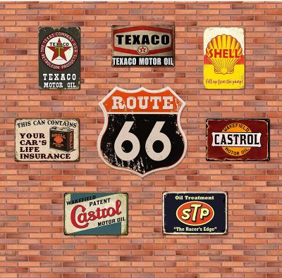 China Retro Tin Vintage Decor Bar Signs Country Old Men's Car Shop Posters Wall Decorations Oil And Gas Station Sign for sale