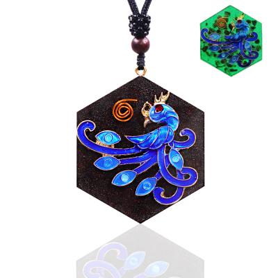 China India Spiritual Pendant Phoenix Orgonite Crystal Energy Necklace Phoenix Rising Orgone for sale